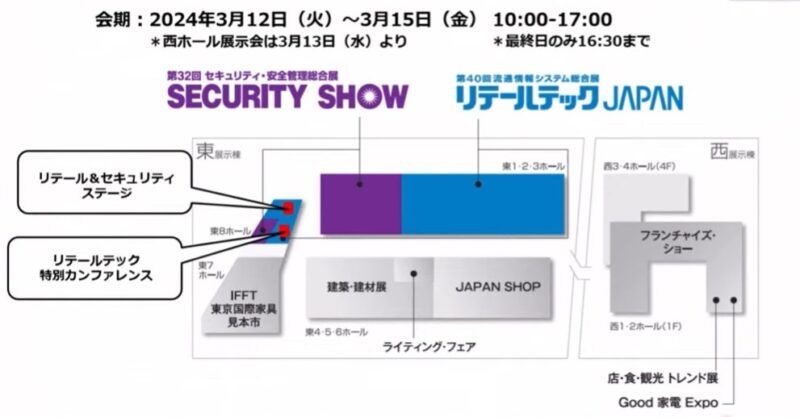 リテールテックJAPAN2024」が2024年3月12～15日まで規模を拡大し