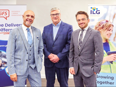 左から　ILG Chairman Mike Stephenson氏、GFS CEO Neil Cotty氏、 ILG Managing Director Tom Ashley氏（日本郵船）